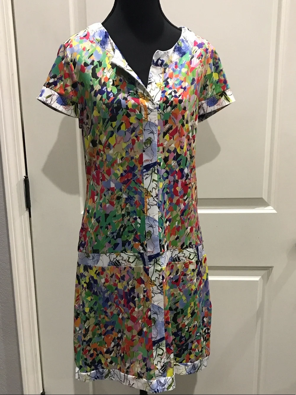Isle by Melis Kozan Abstract Boutique Colorful Shift dress made in Turkey